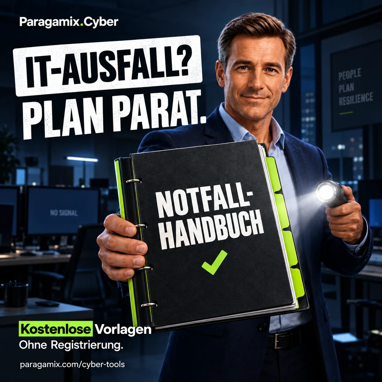 IT-Ausfall? Plan parat. Notfallhandbuch: kostenlose Vorlagen ohne Registrierung.